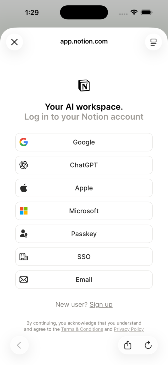 Step 2: Sign in to Notion